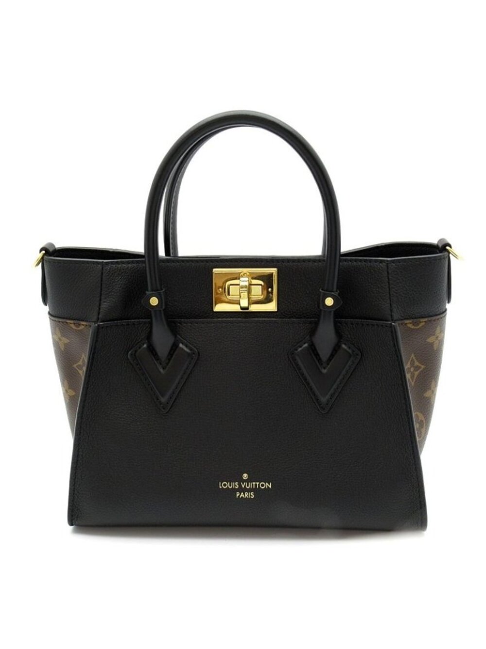 Louis Vuitton on My Side Leather Handbag Noir